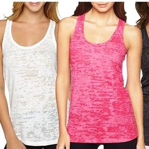 New Women's 3 Pack Gray Burnout Racerback Tank Top